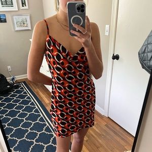 Chain link slip dress, never worn, zipper on side, adjustable straps